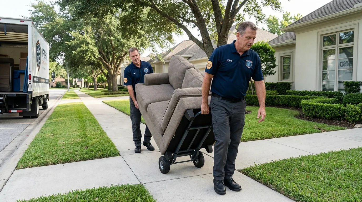 Local residential moving crew loading furniture in Ruidoso, NM