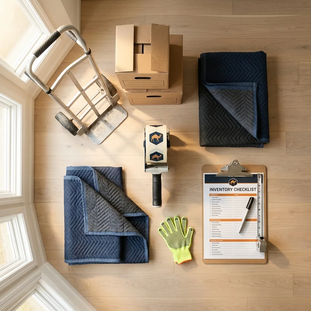 Professional moving supplies and packing materials layout for Ruidoso residential relocations